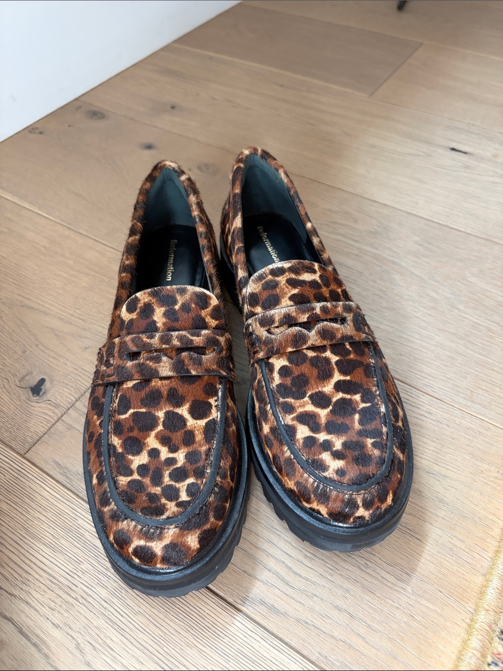 Reformation Leopard-Print Loafers